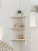 1pc Corner Shelves , Boho Handmade Woven White Rope Beige Hanging Floating Shelf Decor Display Storage Organizer For Bedroom Bathroom Office Living Room,Home Decor ,Room Decor,Wall Decor Gifts Birthday Graduation