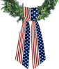 Wreath Sash, Wreaths Front Door, 4th Of July Door Wreath, Patriotic Ribbon, Patriotic Wreath Sash For Front Door Red White Stripe Wreaths Satin Sash Star Garland Ribbon Accessories For Indoor Outdoor Bow Bridal Shower Home Decor 5.1 X 54.3.